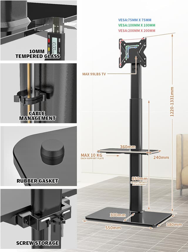 Thumbnail 5 de TV Standfuß HT2001BP höhenverstellbar 19–42 Zoll