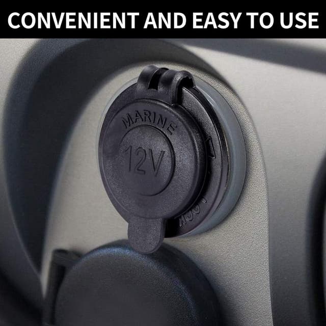 Detalle 2 de Yizerel 3 Pack 12V/24V Waterproof Cigarette Lighter Socket Plugs (IP66) for Cars, Motorbikes, Boats & More