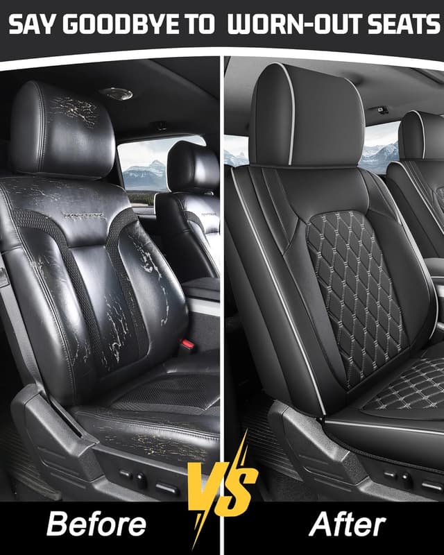 Detalle de Umbrauto Custom Fit Seat Covers for Ford F-150 (2015-2026) & F-Series Super Duty (2017-2026) — Waterproof Nappa Leather