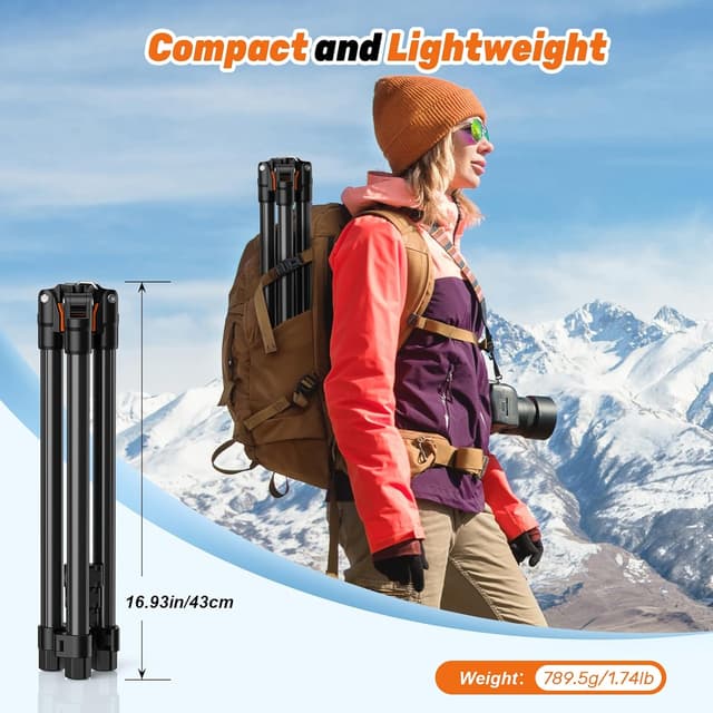 Thumbnail 6 de XXZU 83in (210cm) Camera Tripod with Ball Head