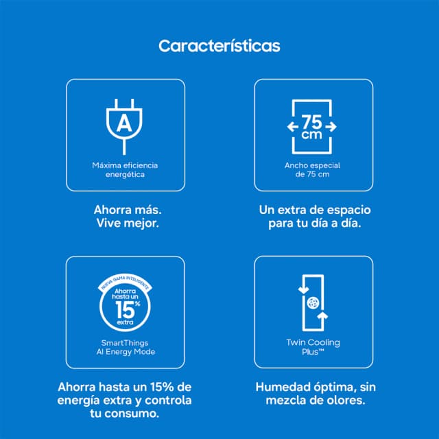 Detalle de Samsung RB53DG706AS9EF frigorífico combi 75 cm No Frost