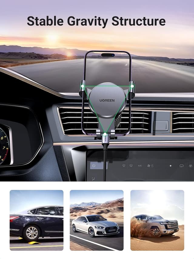 Detalle 2 de UGREEN Car Phone Holder Air Vent 360°
