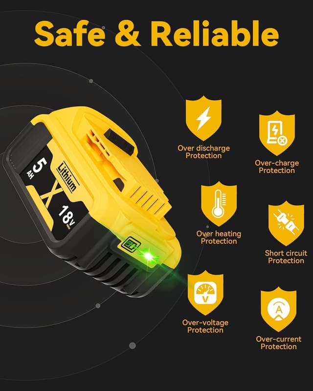 Thumbnail 3 de 18V 5.0Ah DCB182 battery replacement