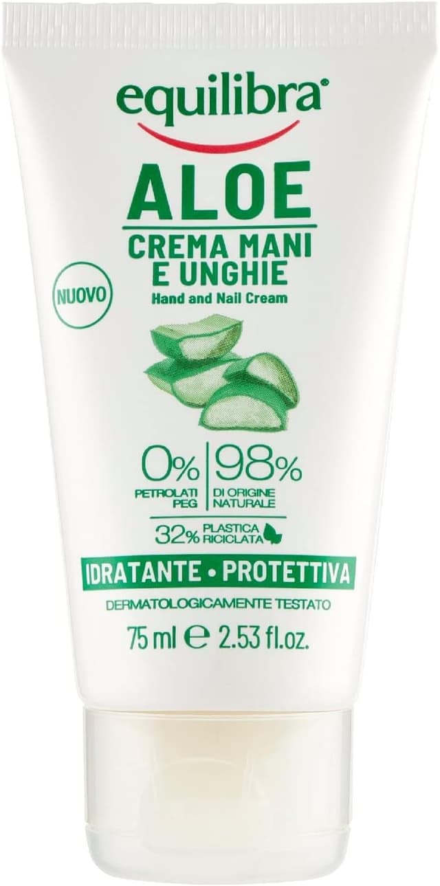 Detalle de Crema mani e unghie all’Aloe Vera 40% equilibra Corpo, Aloe Crema Mani e Unghie (3 x 75 ml)
