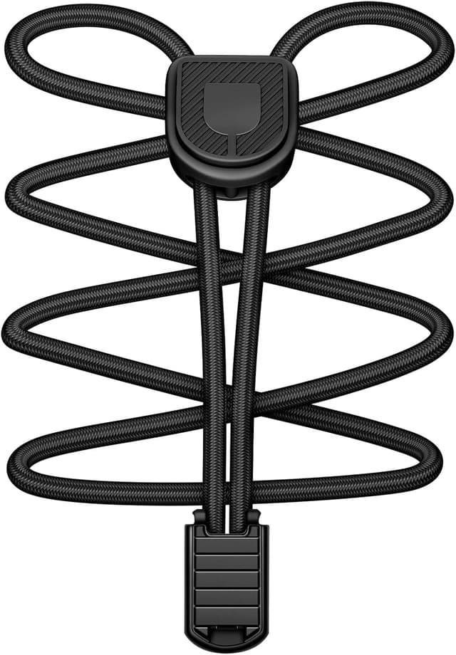 Detalle de UpUGo elastische Schnürsenkel ohne Binden – Einheitsgröße für Erwachsene, 1 Paar (schlichtes Schwarz)