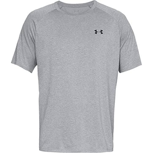Detalle de Under Armour UA Tech 2.0 SS Tee para hombre (Steel Light Heather) – camiseta deportiva transpirable