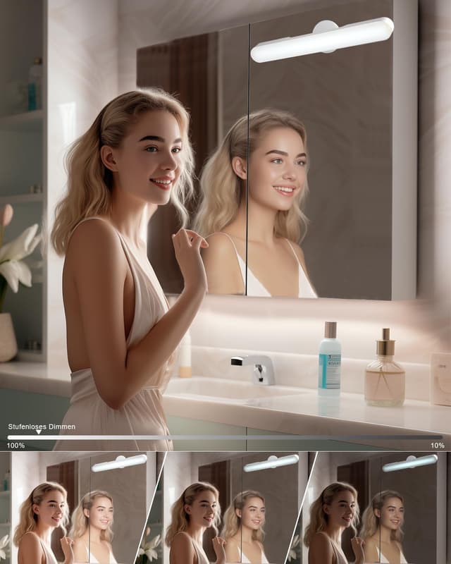 Detalle de LED Schminktisch Beleuchtung – dimmbares Vanity-Mirror Licht, 4000-mAh Akku (kabellos)