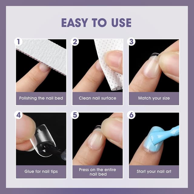 Detalle de Adonafy Capsules Ongles carré courts 504 pièces