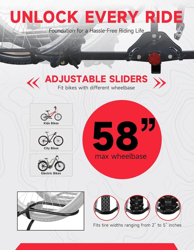 Detalle de Young Bike Rack Hitch 200LB 2-Bike Platform