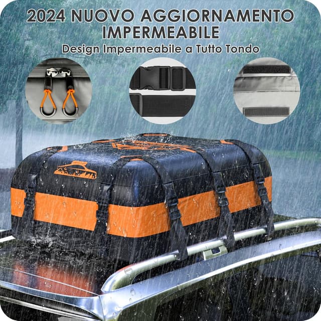 Thumbnail 1 de Rymopuey Box Tetto Auto 566L impermeabile arancia