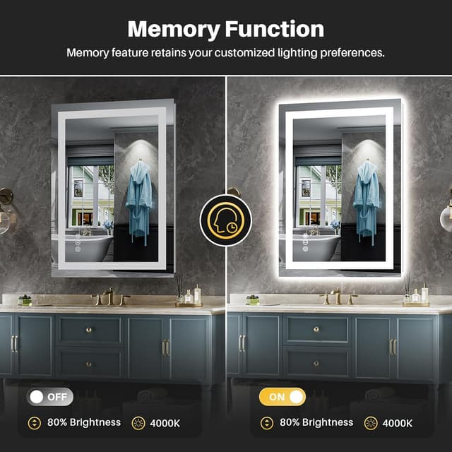 Thumbnail 5 de Briivue 24x36 LED Bathroom Mirror 24x36