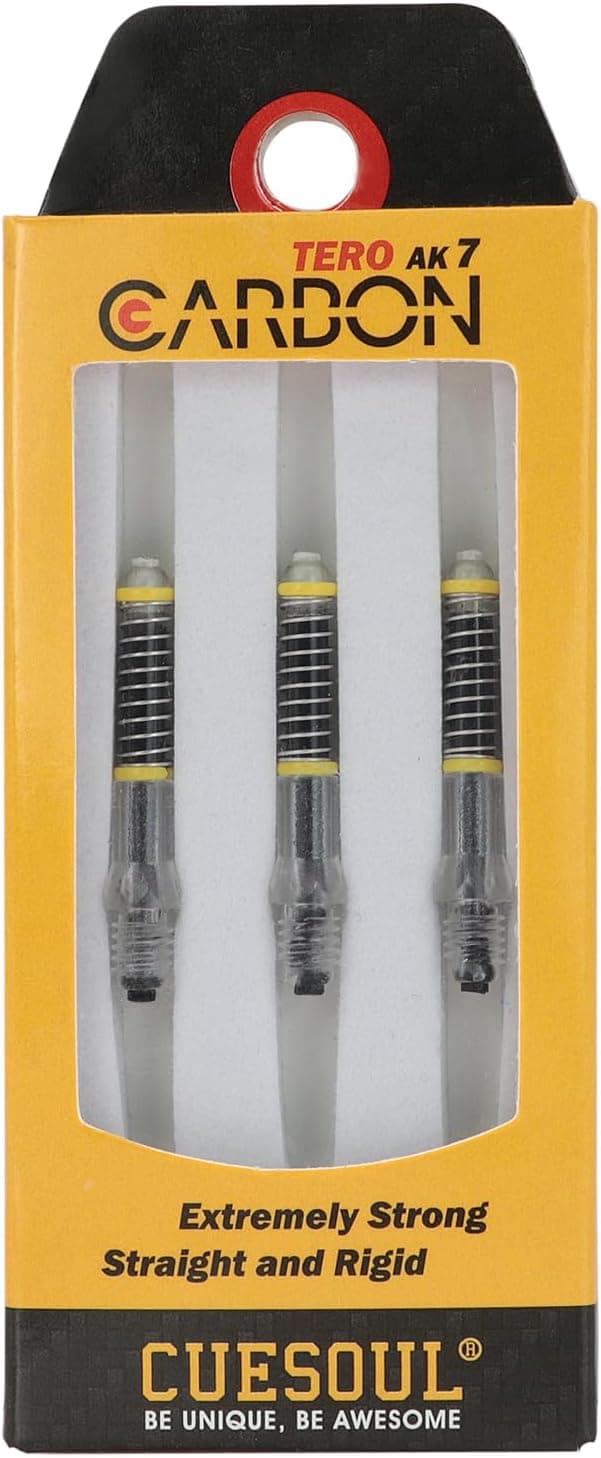 Detalle de CUESOUL TERO AK7 carbon dart shafts (spring telescopic, built-in) – set of 3