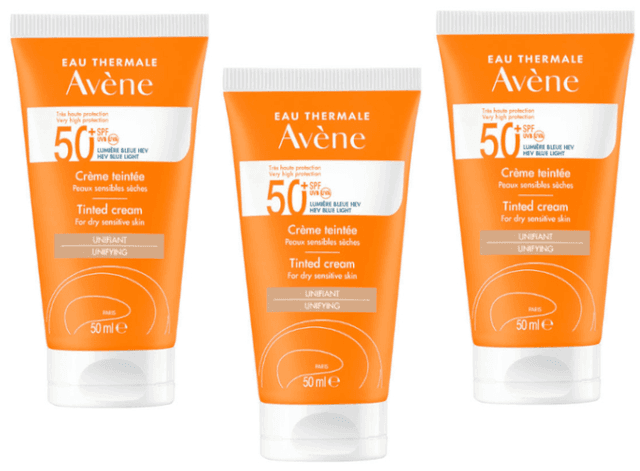 Detalle de Avène Crema Solar SPF50+ Color 3x50 ml