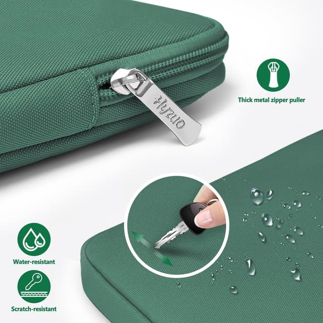 Detalle 2 de Custodia HYZUO da 13 pollici per laptop e tablet fino a 13: protezione 360° in verde giungla