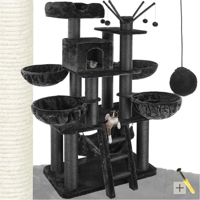 Detalle de tectake Katzenbaum XXL Kratzbaum 195 cm