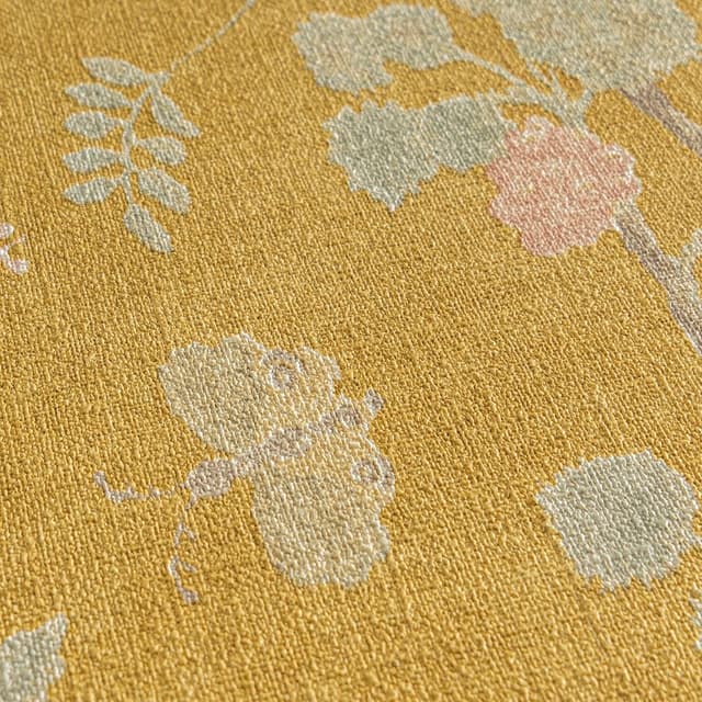 Detalle de Livingwalls Papel Pintado Floral Amarillo y Verde