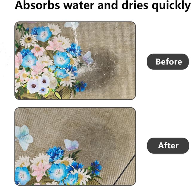 Detalle 2 de HZVRTN Lot de 2 tapis cuisine lavables