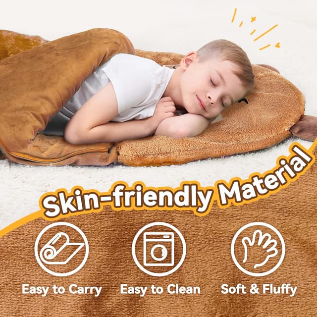 Thumbnail 1 de iPlay, iLearn Kid Sleeping Bag (Plush Capybara Slumber Bag) 2-in-1 Nap Mat & Pillow