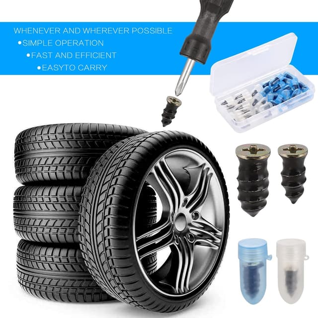 Detalle 2 de Zocipro 30pc Tyre Repair Kit with Rubber Nails and Screwdriver (15 S + 15 L)
