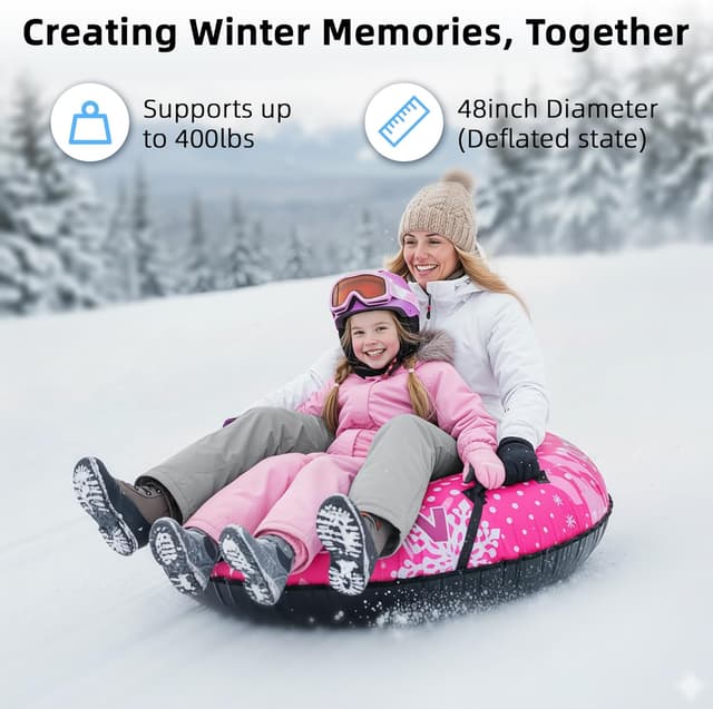 Thumbnail 2 de Inflatable Snow Tube Sled Heavy Duty snow tube