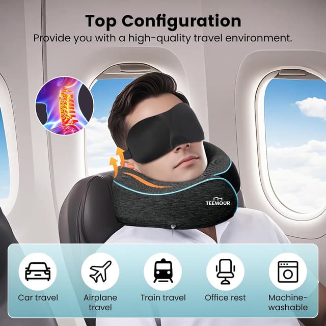 Thumbnail 6 de Memory Foam Travel Pillow 360° Neck Support