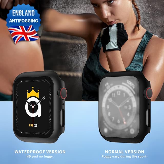 Detalle 2 de Adepoy 2-pack Waterproof Screen Protector & Hard Case for Apple Watch 40mm (Series 6/5/4)