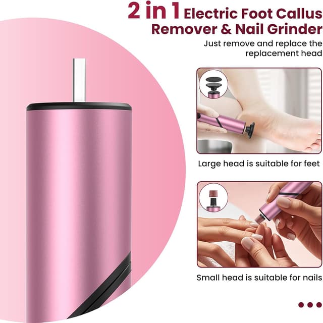 Detalle 2 de PKBD 2 in 1 Electric Foot File 1800 mAh 🦶