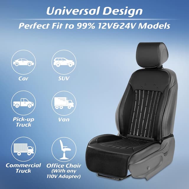 Detalle de Paffenery 2026 Upgraded Cooling Car Seat Cover (Front) with 8 Turbo Fans, 12V–24V