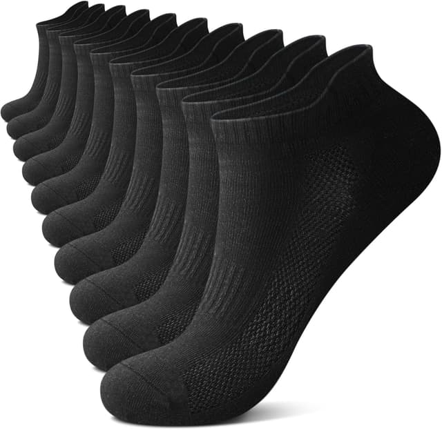 Thumbnail 6 de FALARY 10 Pairs Trainer Socks (White & Black) – Breathable Cotton Ankle Socks for Running, Sports & Everyday Wear