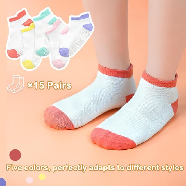Thumbnail 4 de GRPSKCOS Non Slip Toddler Socks 15 Pairs