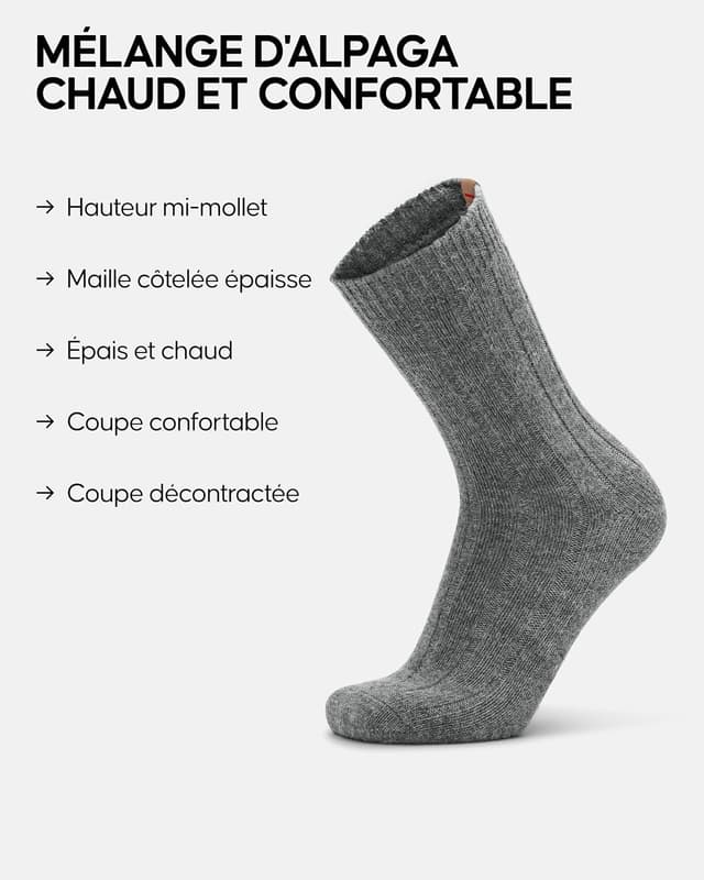 Detalle 2 de DANISH ENDURANCE Chaussettes Alpaga Confort Hiver