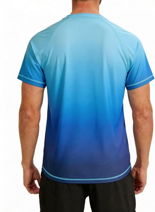 Detalle 2 de VAYAGER Herren-Rash Guard Badeshirt UPF 50+ (Kurzarm), schnell trocknend & lockere Passform