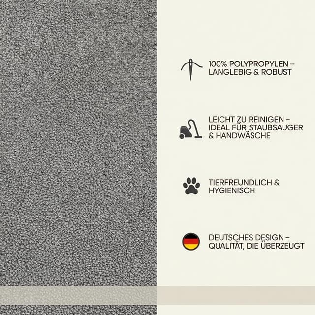 Thumbnail 4 de Jimri Teppich Wohnzimmer Hellgrau 120 cm