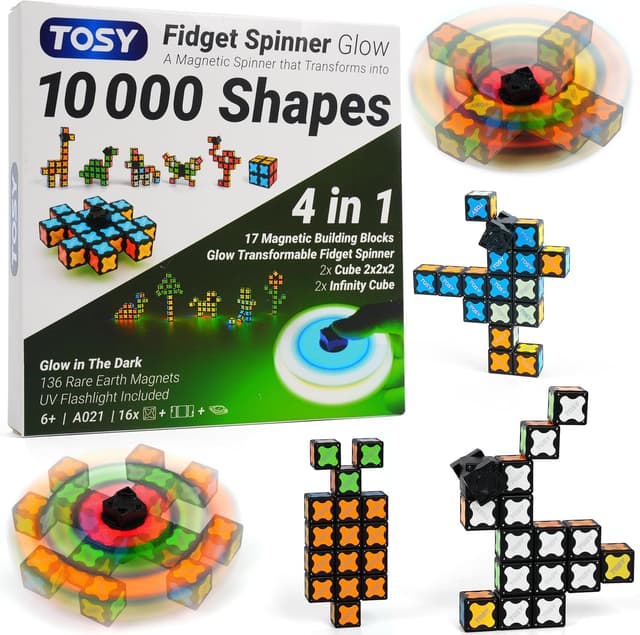 Detalle de TOSY Fidget Spinner Glow 16 pièces ⚙