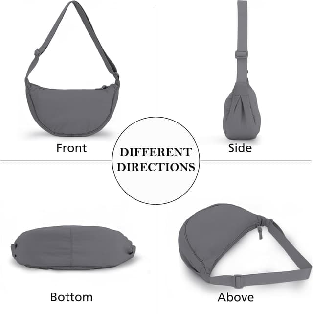 Detalle 2 de Halbmond Crossbody Tasche 12,2 Zoll Grau