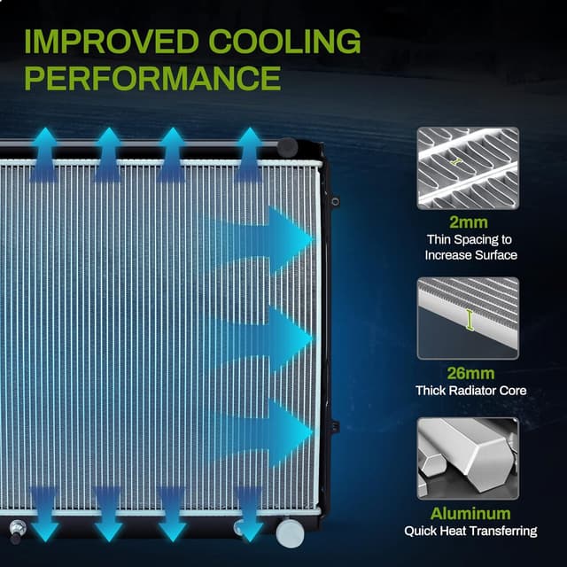 Detalle de AUTOSAVER88 ATRD1058 Complete Radiator for 2000-2006 Toyota Tundra 4.7L V8 (Excluding Crew Cab)