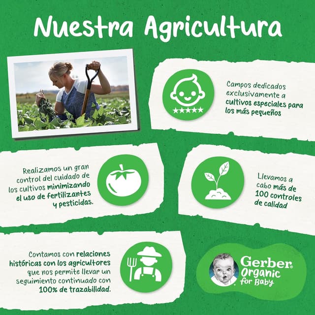 Thumbnail 7 de Gerber Organic Pera, Manzana y Plátano, Bolsitas 4x90g 🍎