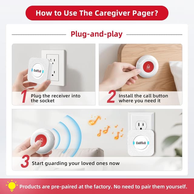 Thumbnail 5 de CallToU Wireless Caregiver Pager 500+ Ft