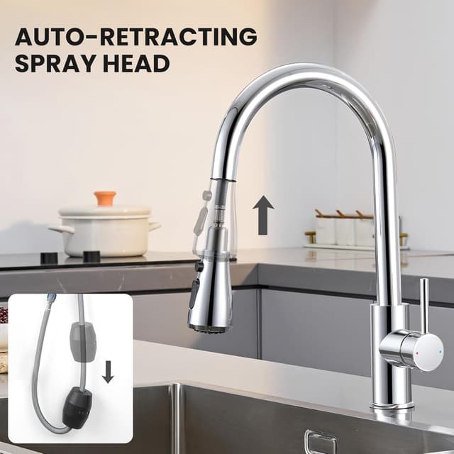 Thumbnail 4 de DERW Kitchen Tap with Pull Out Spray