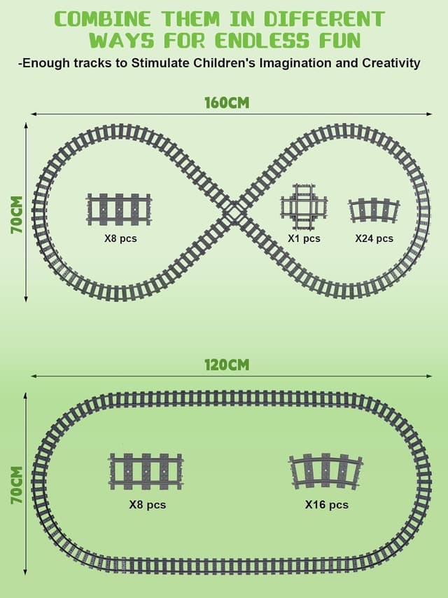 Thumbnail 1 de Happyxm Bausteine Schienenset 40 StĂŒck đ