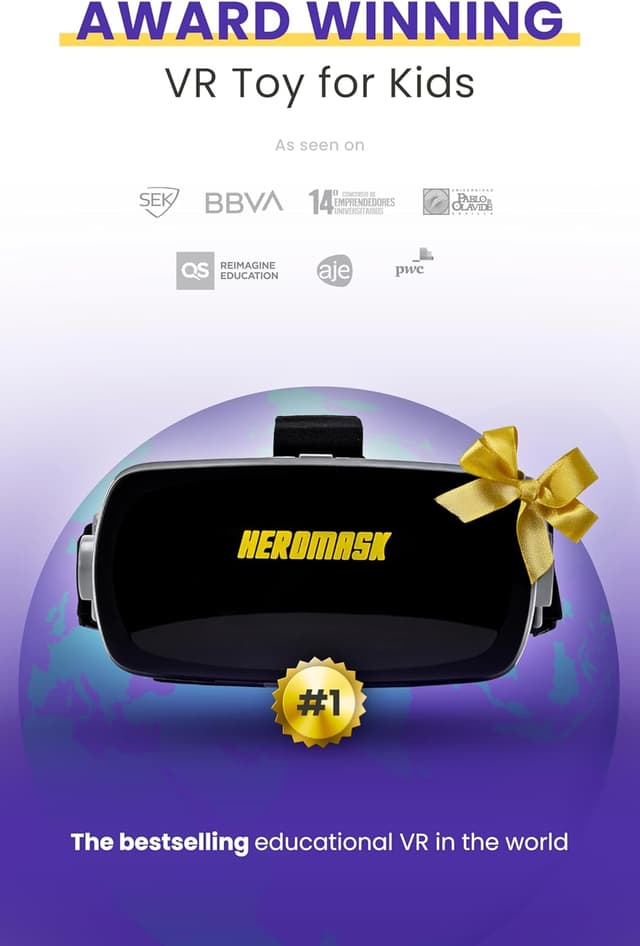 Detalle de Heromask VR Headset + Maths Games (Ages 5–12) — educational virtual reality maths gift