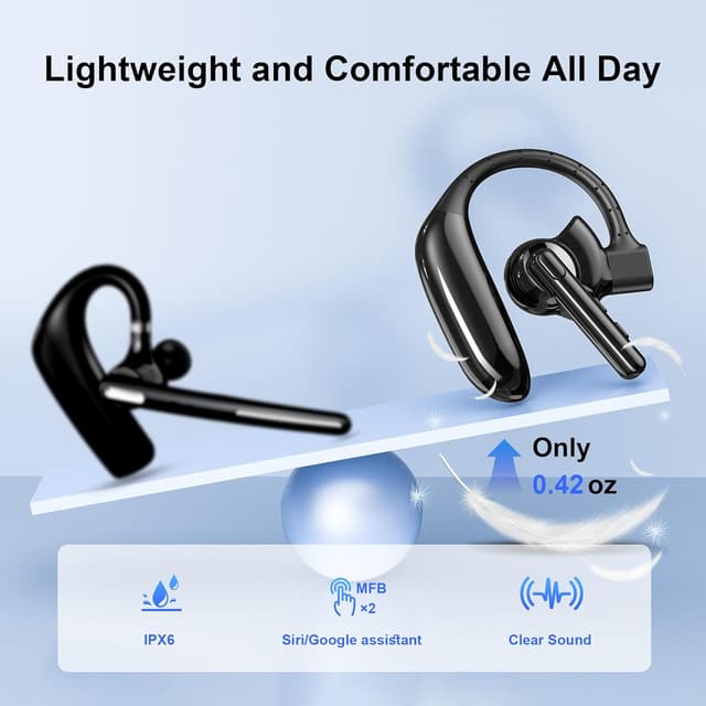 Thumbnail 5 de Bluetooth Headset V5.4 Wireless Dual-Mic — 14h Talking