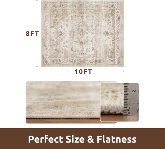 Thumbnail 1 de AMOAMI Area Rug 9x12 Vintage Soft Beige carpet