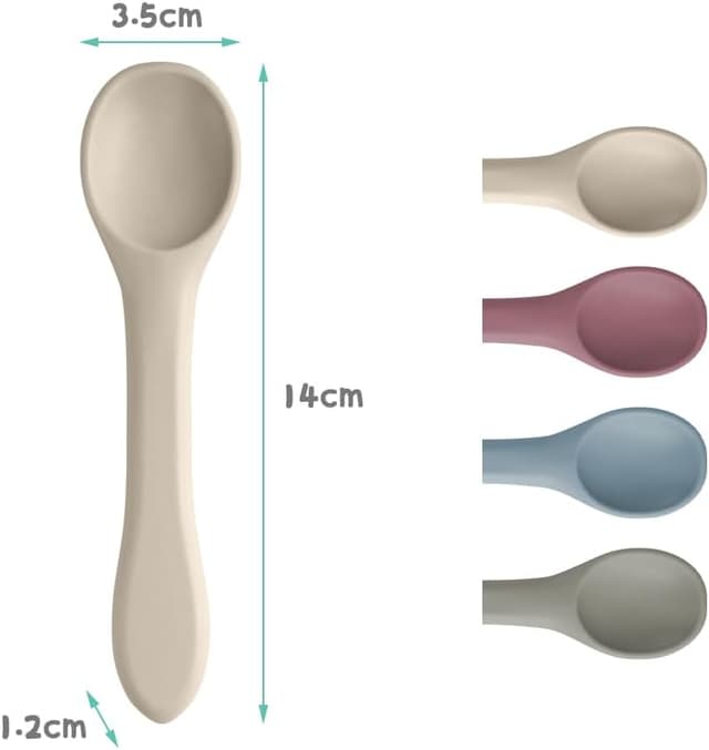 Detalle 2 de Vicloon Cucchiaino Svezzamento in silicone morbido senza BPA (4 pezzi, manico lungo)
