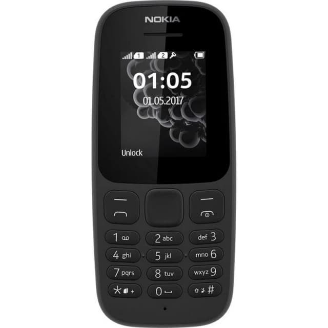 Detalle de Nokia 105 (2019) Dual Sim Negro — teléfono básico 800 mAh