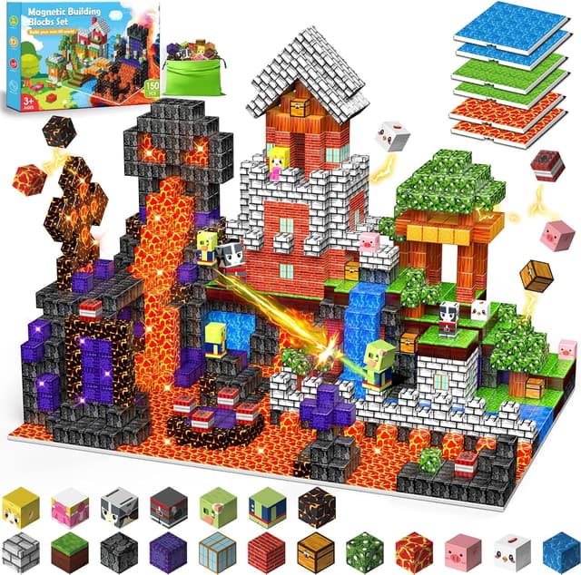 Detalle de Wootoyz 150-piece magnetic building blocks for kids 🧩
