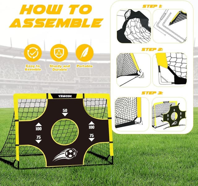 Detalle de Yimore Kids Football Goal Portable (3-in-1) – Foldable mini training goal for indoor and outdoor play