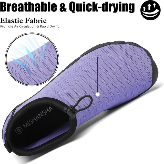 Detalle 2 de Mishansha Homme Femme Chaussures de plage respirantes à séchage rapide (tailles 36 à 46)