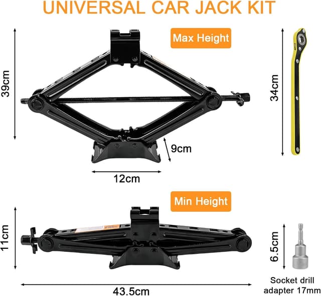 Thumbnail 1 de Car Jack Kit 2 Ton Heavy-Duty Scissor Jack