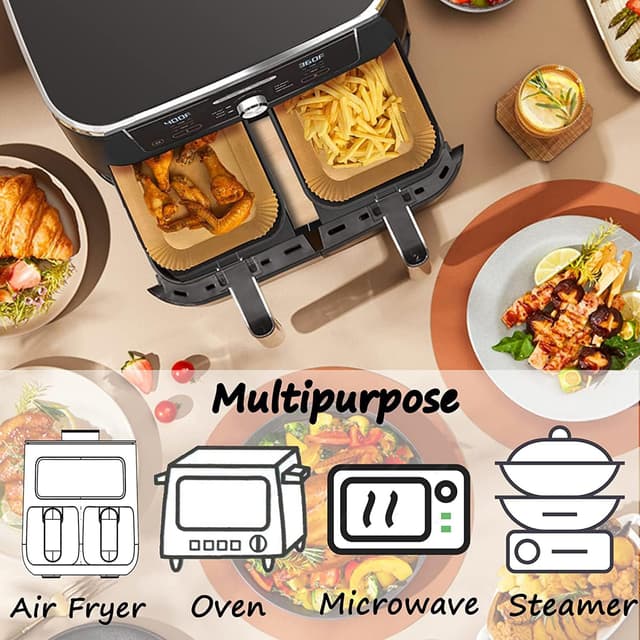 Thumbnail 5 de HONYAO Backpapier 20,5×14 cm für Doppelkammer-Airfryer